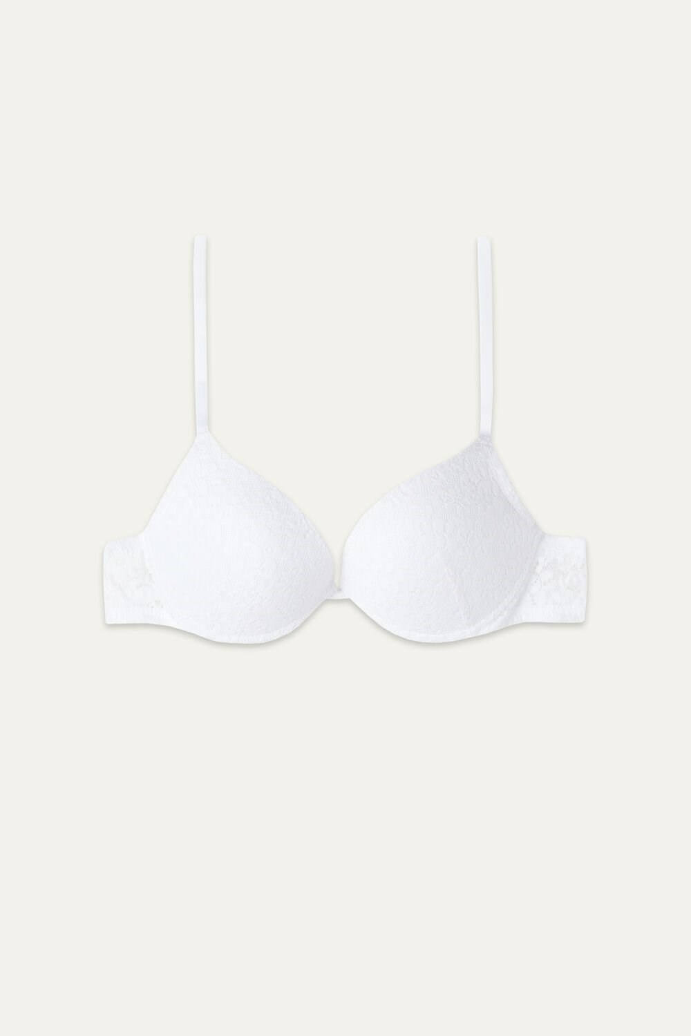 White White 001 Tezenis Los Angeles Recycled Lace Super Push-Up Bra | 596831-IXQ