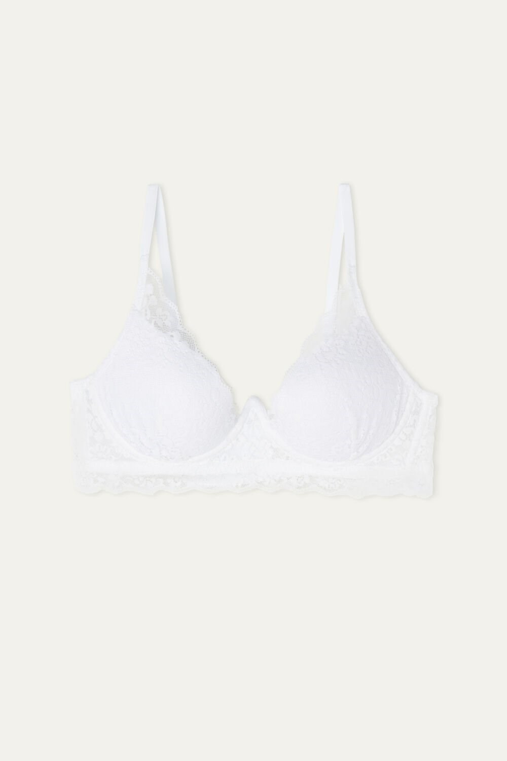 White White 001 Tezenis Malibu Recycled Lace Super Push-Up Bra | 312589-HMW