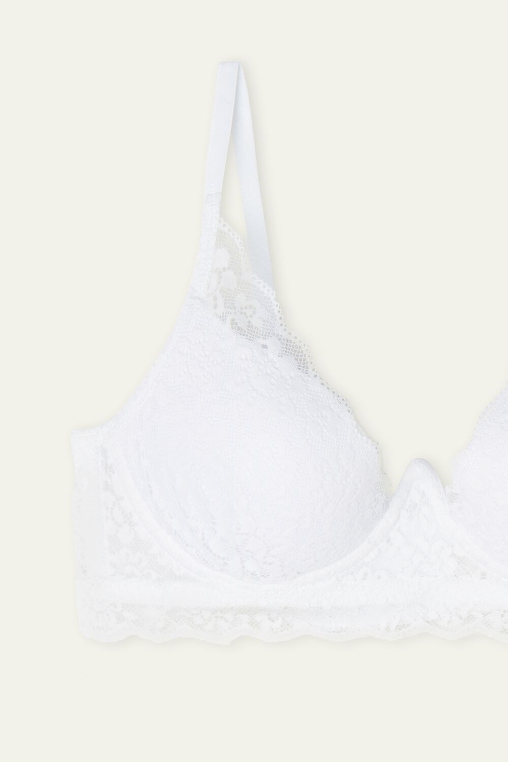 White White 001 Tezenis Malibu Recycled Lace Super Push-Up Bra | 312589-HMW