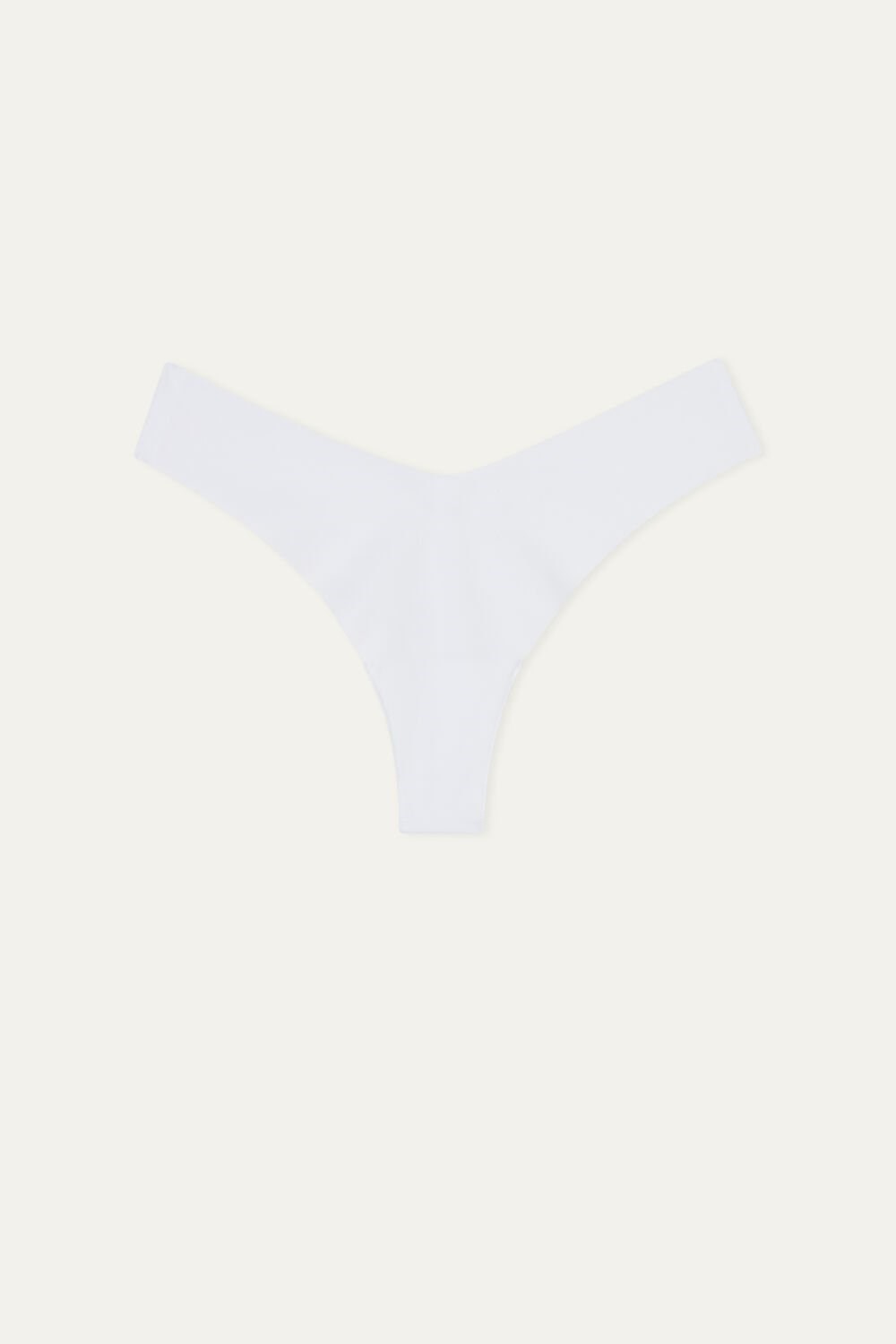 White White 001 Tezenis Microfiber V-Shaped Laser-Cut Brazilian Panties | 513206-BTG