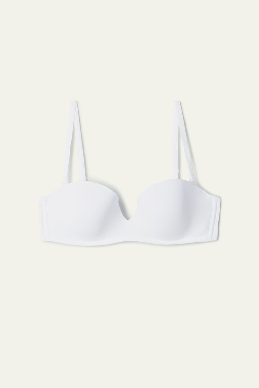 White White 001 Tezenis New York Padded Microfiber Bandeau Bra | 127945-IHB