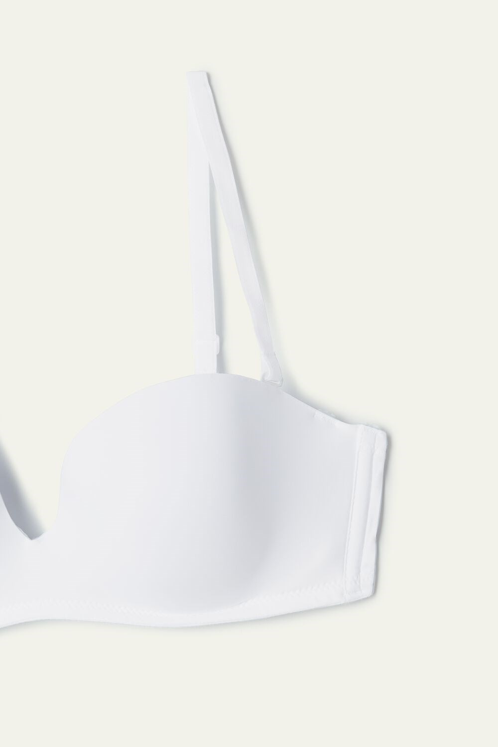 White White 001 Tezenis New York Padded Microfiber Bandeau Bra | 127945-IHB