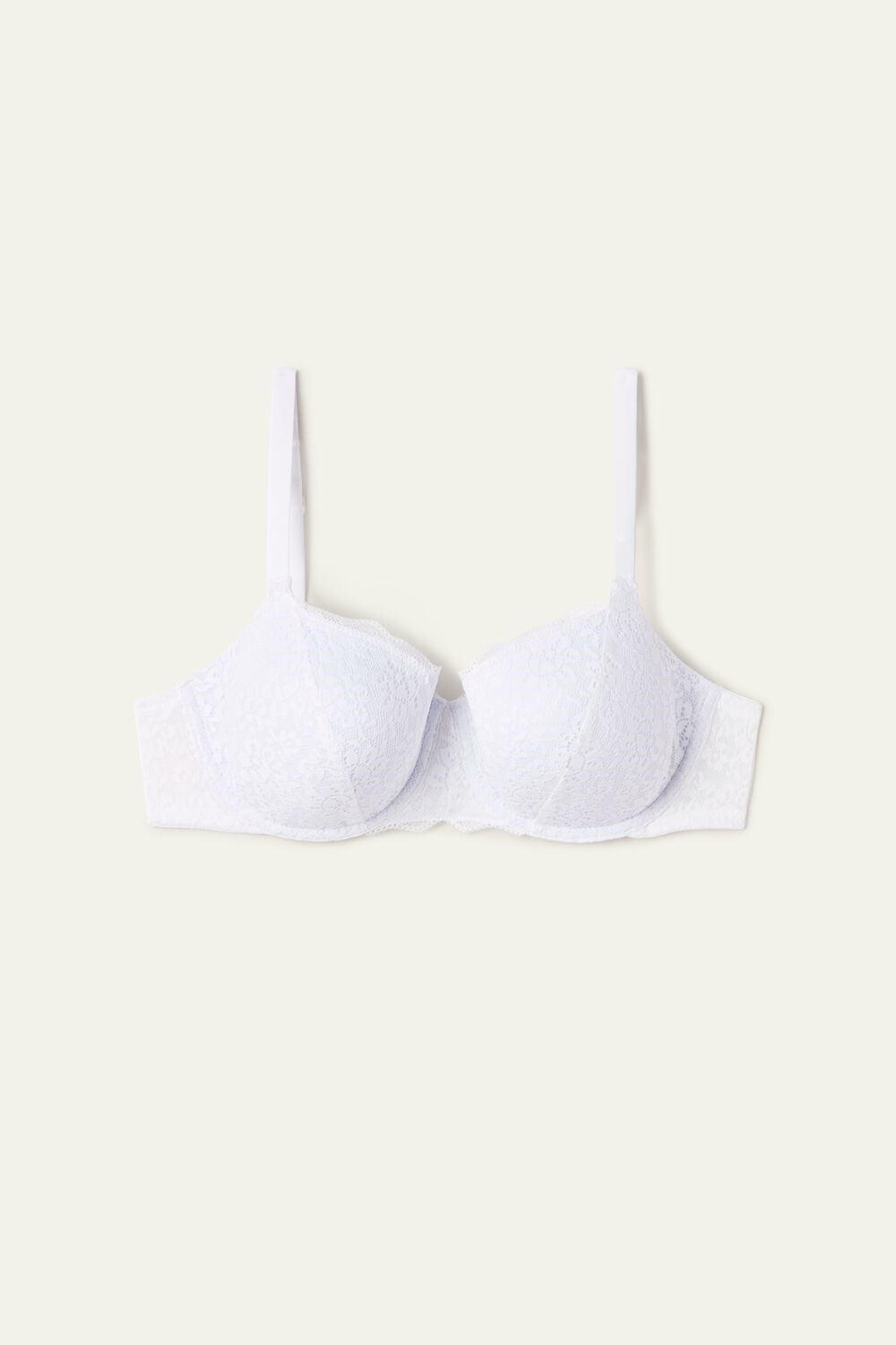 White White 001 Tezenis Prague Full Cover Recycled Lace Balconette Bra | 307592-KMF