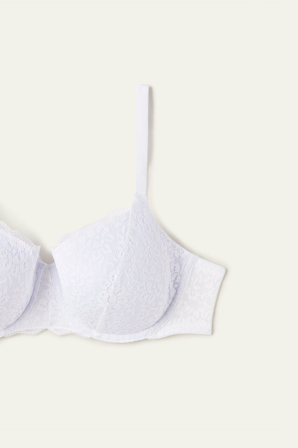 White White 001 Tezenis Prague Full Cover Recycled Lace Balconette Bra | 307592-KMF