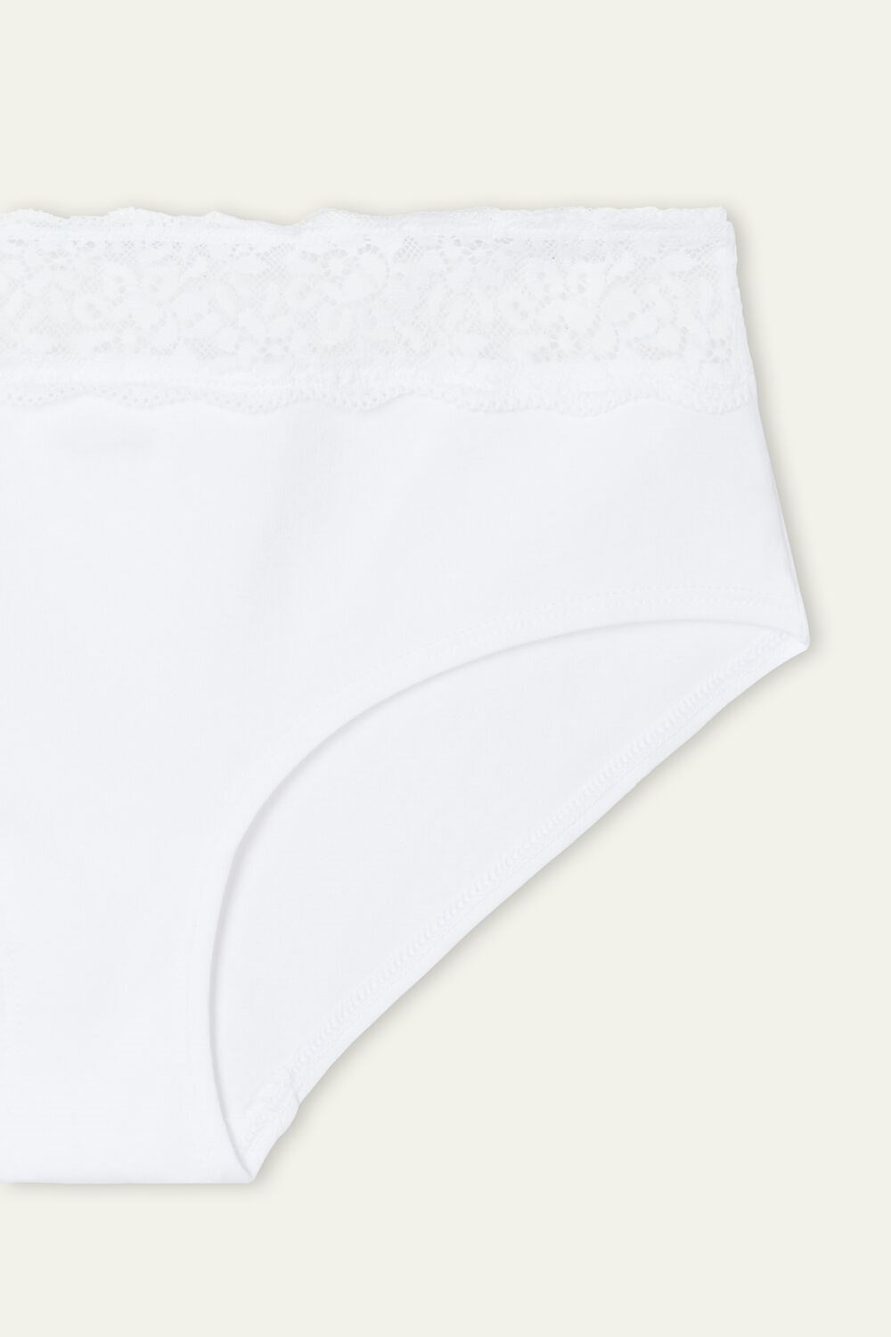 White White 001 Tezenis Recycled Cotton and Lace Boyshorts | 269137-TCX