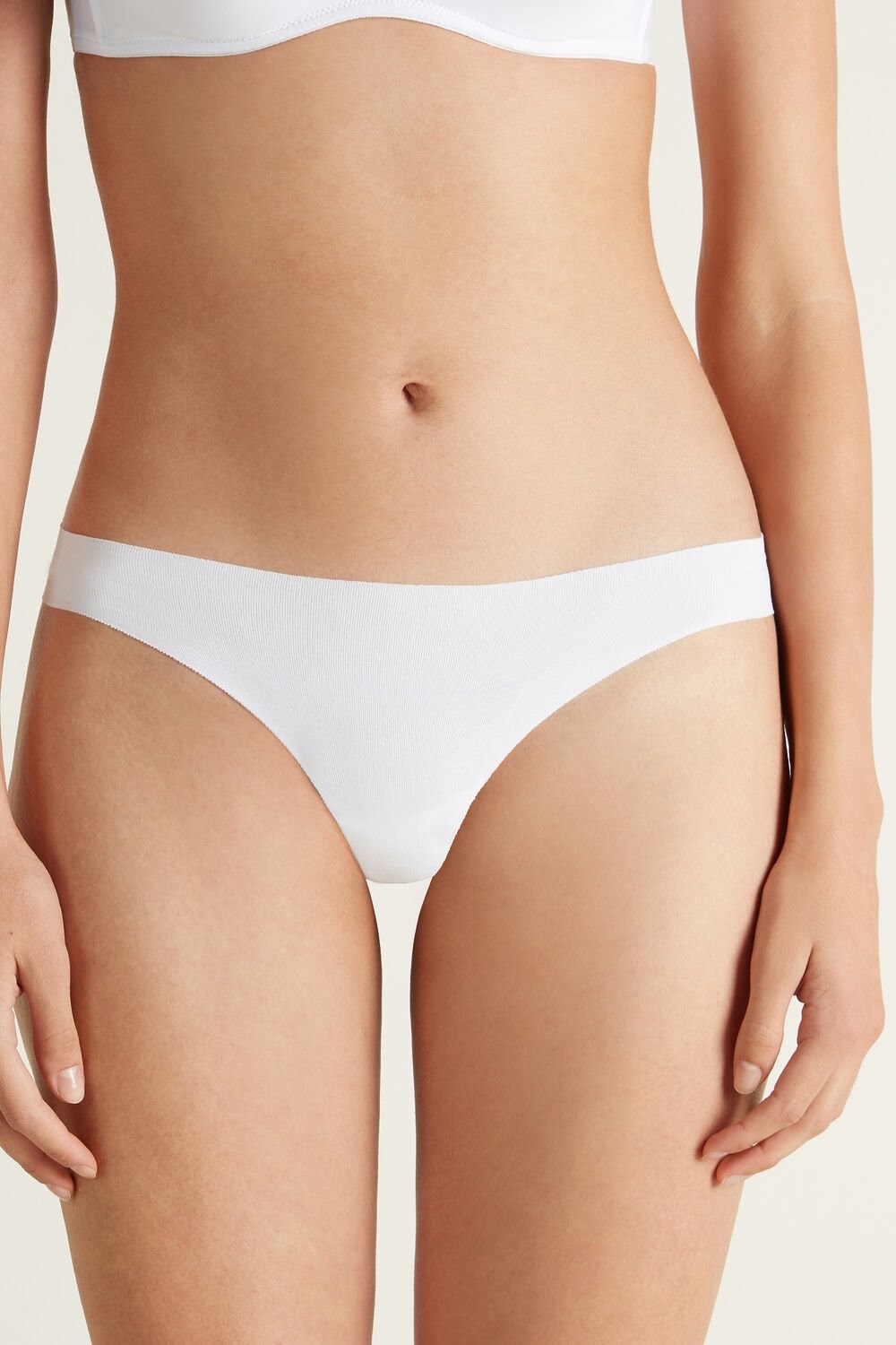 White White 001 Tezenis Seamless Cheeky Briefs in Cotton | 936840-PRO