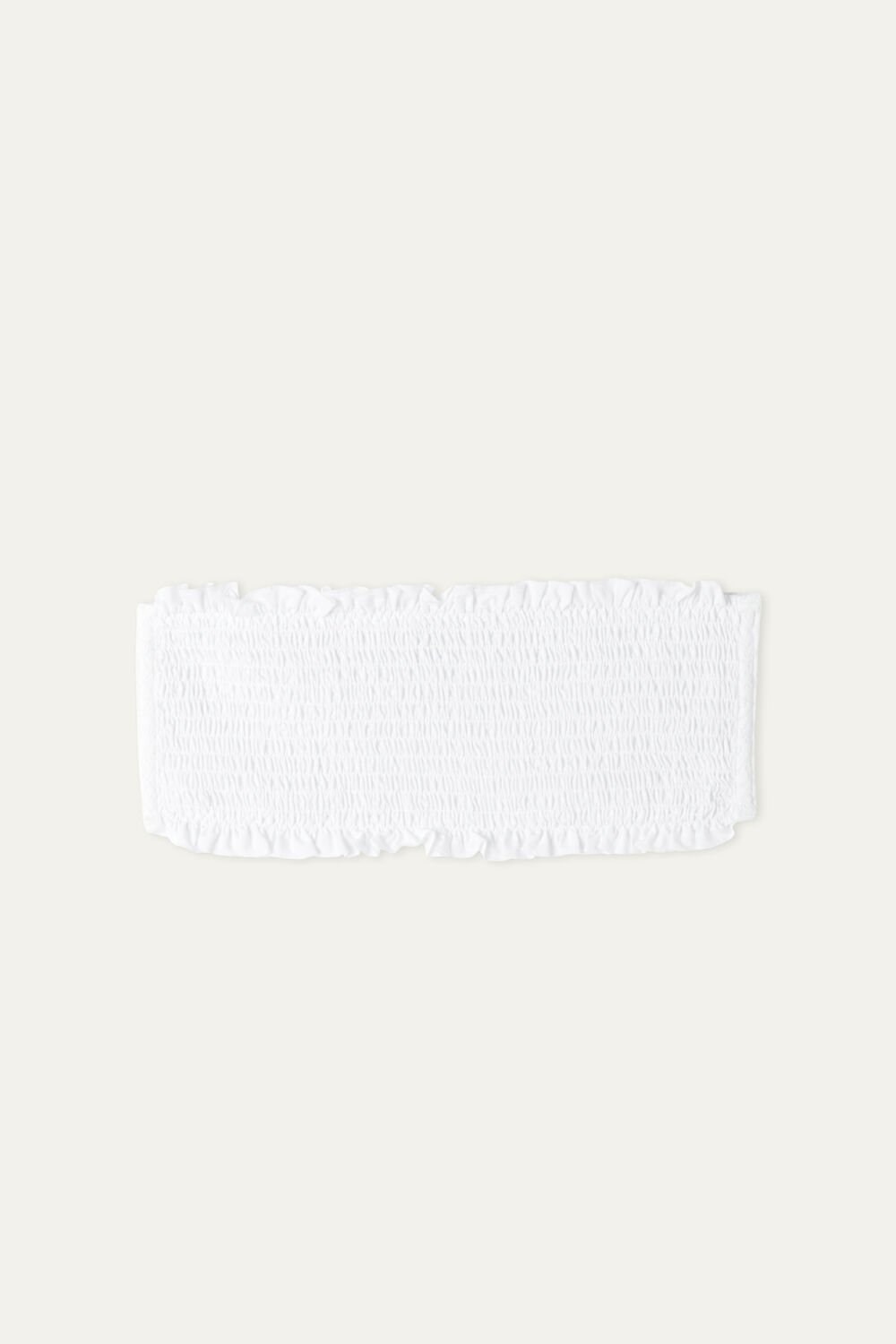 White White 001 Tezenis Sidney Recycled Lace Bandeau Bra | 894350-DSF