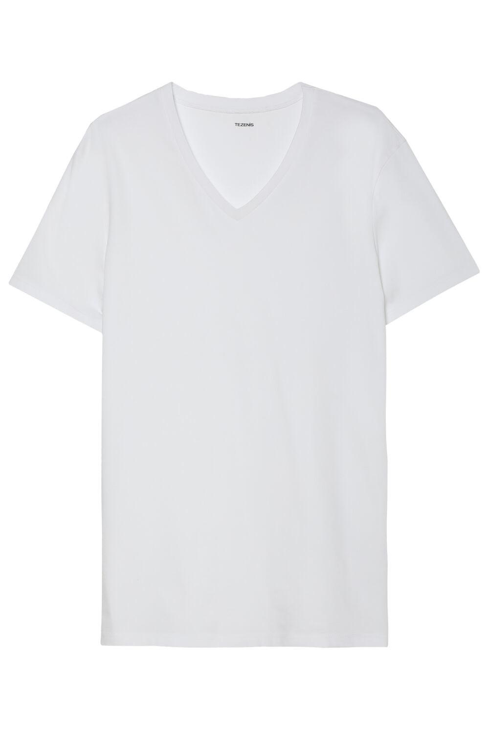 White White 001 Tezenis V-Neck Stretch-Cotton T-Shirt | 410239-QTI