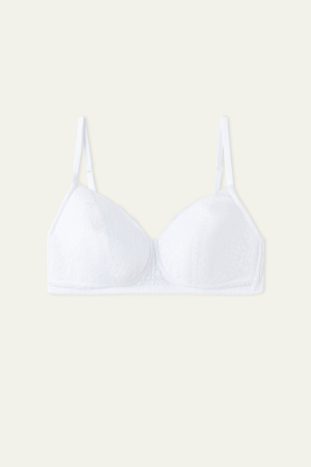 White White 001 Tezenis Warsaw Lightly Padded Lace Triangle Bra | 647281-GCZ