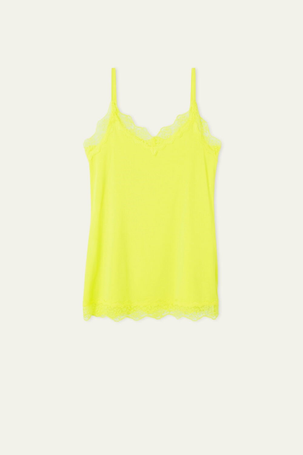 Yellow Bright Lemon Yellow 270v Tezenis Lace Insert Tank Top | 830462-WBQ