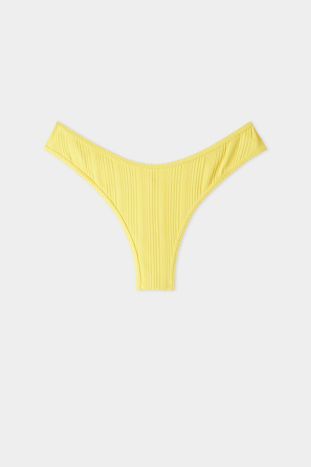 Yellow Lemon Yellow 537v Tezenis High Cut Recycled Ribbed Brazilian Bikini Bottoms | 469708-LTO