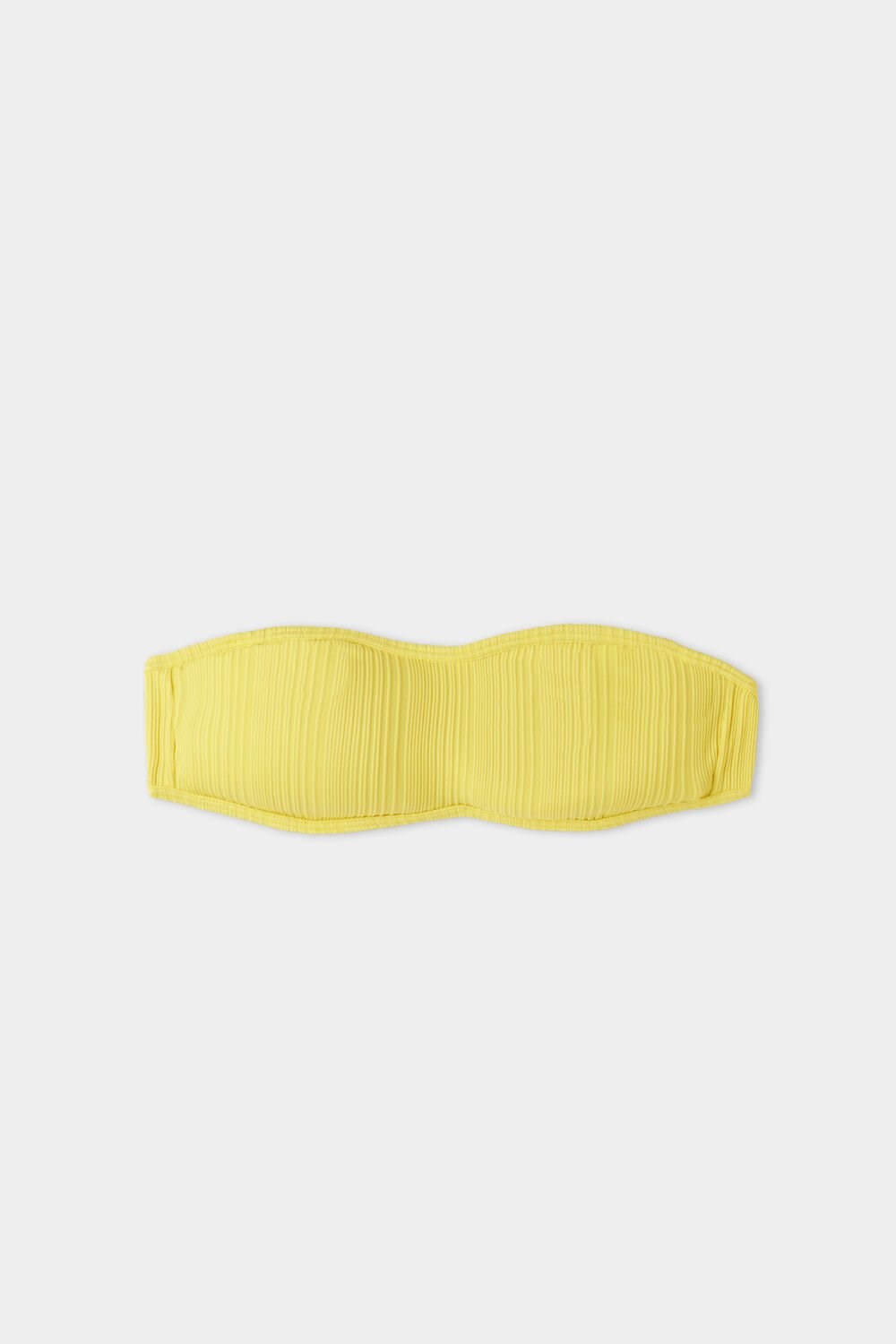 Yellow Lemon Yellow 537v Tezenis Removable Padding Recycled Ribbed Bandeau Bikini Top | 390415-WMY