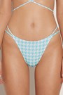 Blue White Houndstooth Print 514v