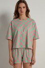 Green Bright Pink Check Print 386v