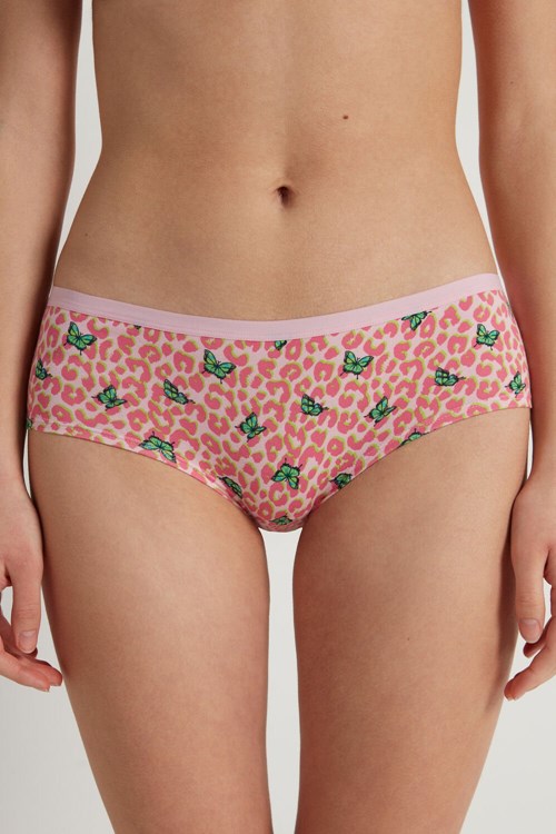 Animal Spotted Butterfly Print 297v Tezenis Printed Cotton Boyshorts | 178209-MUS