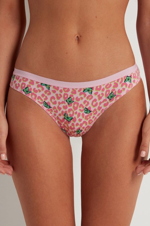 Animal Spotted Butterfly Print 297v Tezenis Printed Cotton Brazilian Brief | 857691-SJR