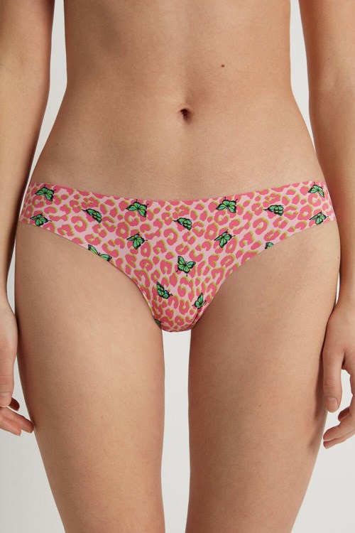 Animal Spotted Butterfly Print 297v Tezenis Raw Edge Brazilian Brief in Printed Microfiber | 920473-QRP