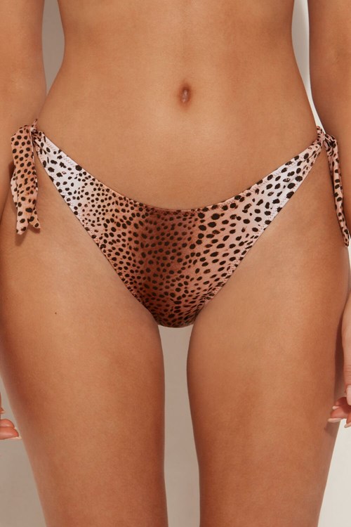 Animal Vintage Animal Print 614v Tezenis Vintage Animal Print String Bikini Bottoms | 596741-DVH