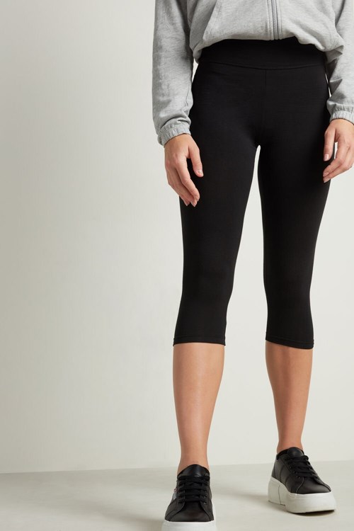 Black Black 019 Tezenis Capri Leggings | 459680-OKT