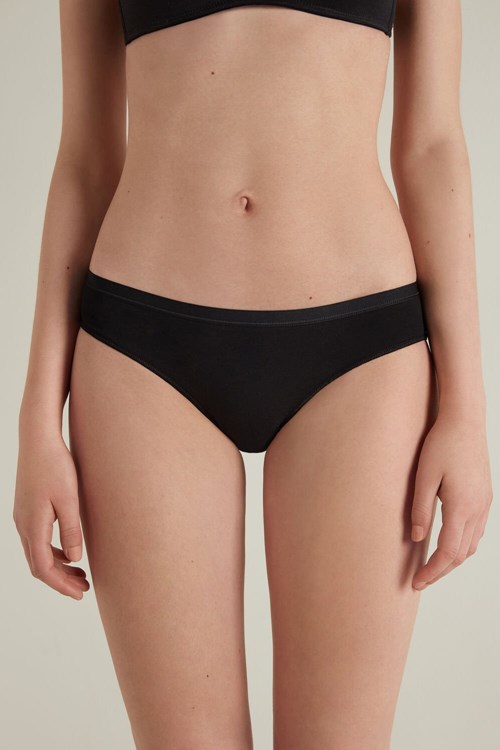 Black Black 019 Tezenis Cotton Panties | 970428-NXD