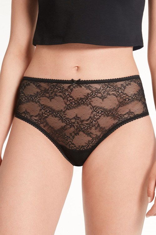 Black Black 019 Tezenis Lace Boyshorts | 519430-NFG