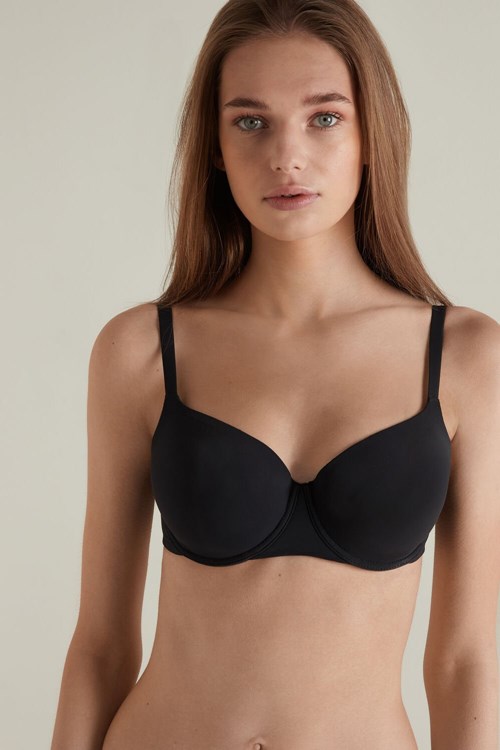 Black Black 019 Tezenis Prague Full Cover Balconette Bra | 793625-EXG