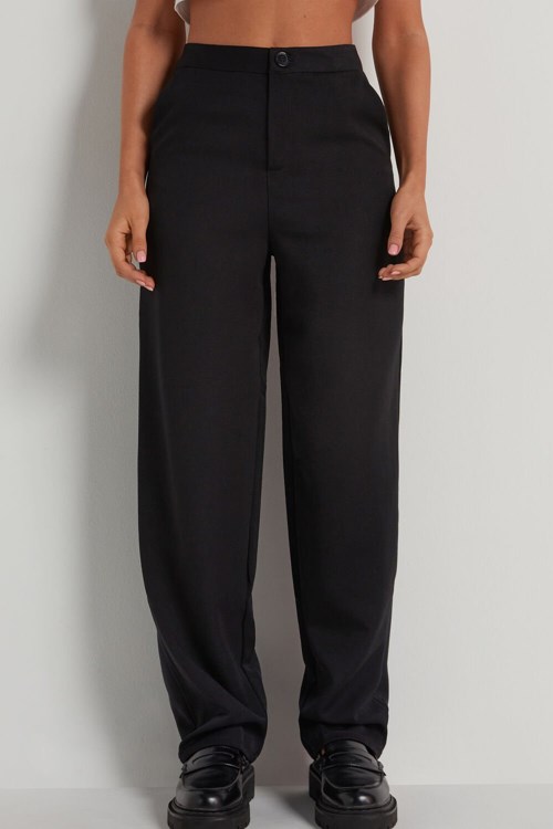 Black Black 019 Tezenis Straight Cloth Pants with Pockets | 512807-OWB