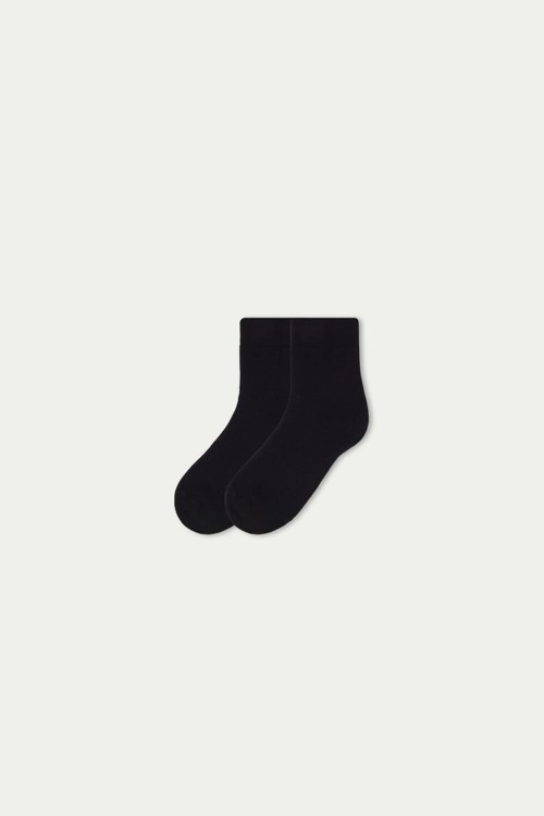 Black Black 019 Tezenis Thermal Cotton Ankle Socks | 462359-ARI