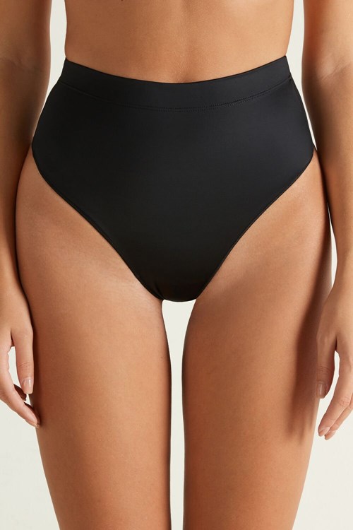 Black Black 019 Tezenis Ultralight Shaping High-Waist Brazilian Panties | 628793-GUS