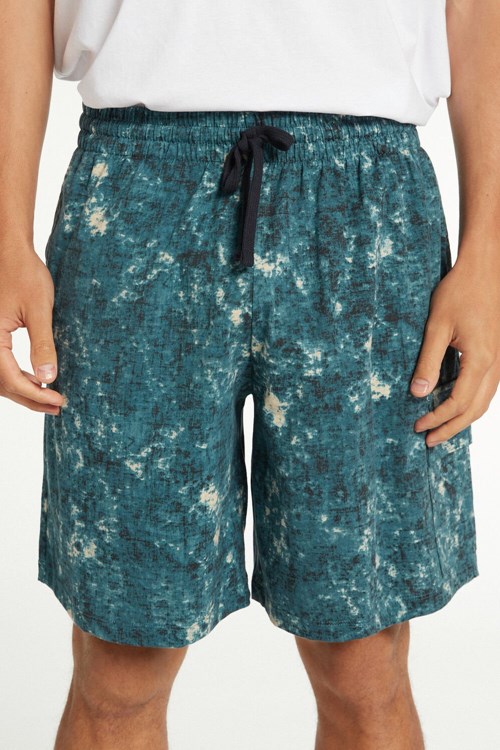 Blue Blue Scratch-effect Print 530v Tezenis Men’s Cotton Shorts with Pockets | 685074-SYK