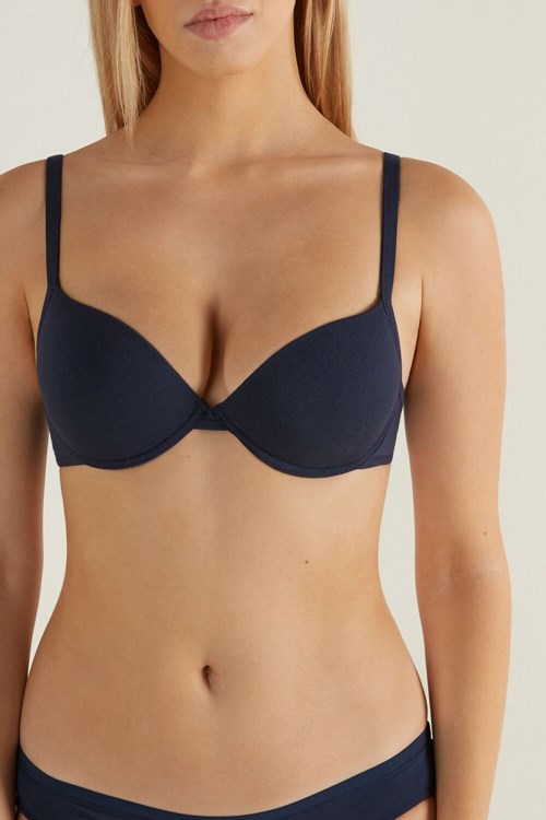 Blue Ultimate Blue 624t Tezenis Athens Push-Up Bra in Cotton | 704168-ZRW