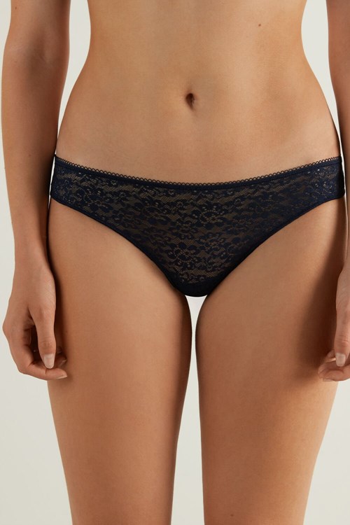 Blue Ultimate Blue 624t Tezenis Recycled Lace Laser-Cut Microfiber Brazilian Panties | 739045-PMW