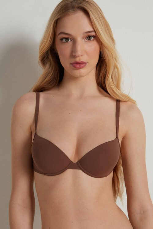 Brown Earth Brown 633v Tezenis Athens Push-Up Bra in Microfiber | 846175-SVZ