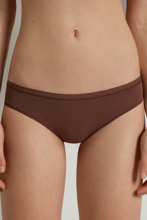 Brown Earth Brown 633v Tezenis Cotton Panties | 926410-SEP