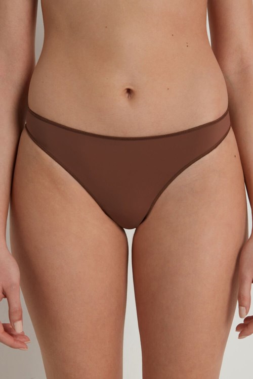 Brown Earth Brown 633v Tezenis Microfiber G String | 867503-RDV