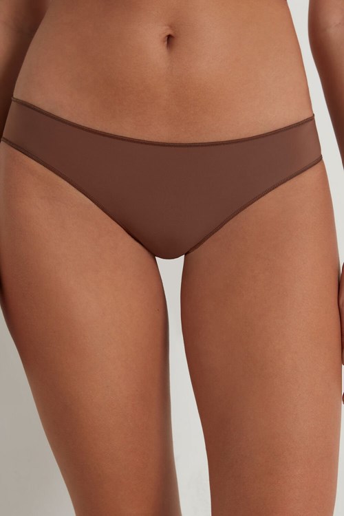 Brown Earth Brown 633v Tezenis Microfiber Panties | 893410-UIS