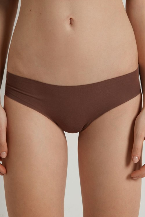 Brown Earth Brown 633v Tezenis Seamless Cotton Briefs | 079153-MHA