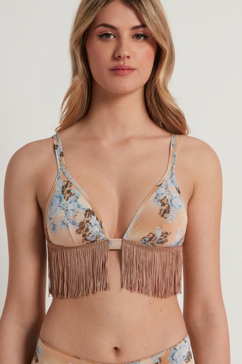 Brown Floral Leopard Print 296v Tezenis Country Flowers Triangle Bra | 125473-BMO