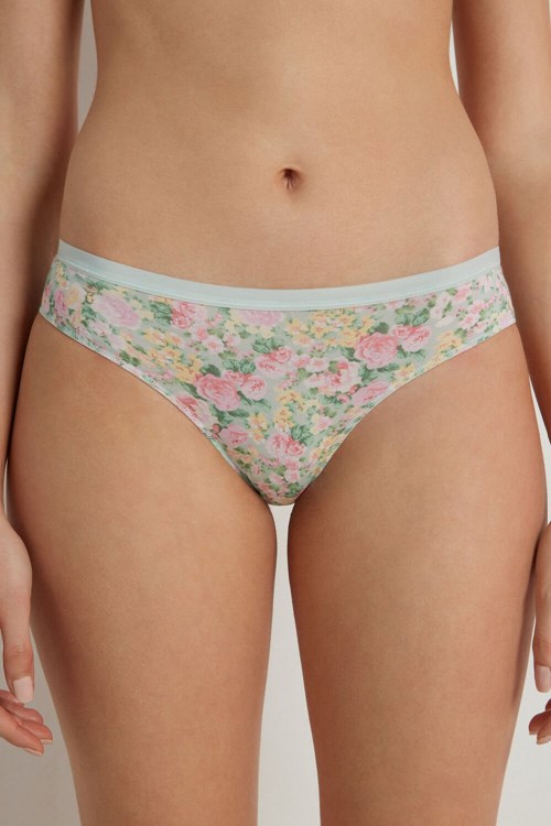 Floral Pastel Country Print 636v Tezenis Printed Cotton Panties | 519243-GVC