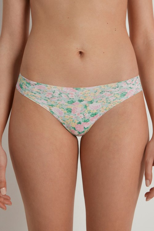 Floral Pastel Country Print 636v Tezenis Raw Edge Printed Brazilian Brief | 567029-VGB