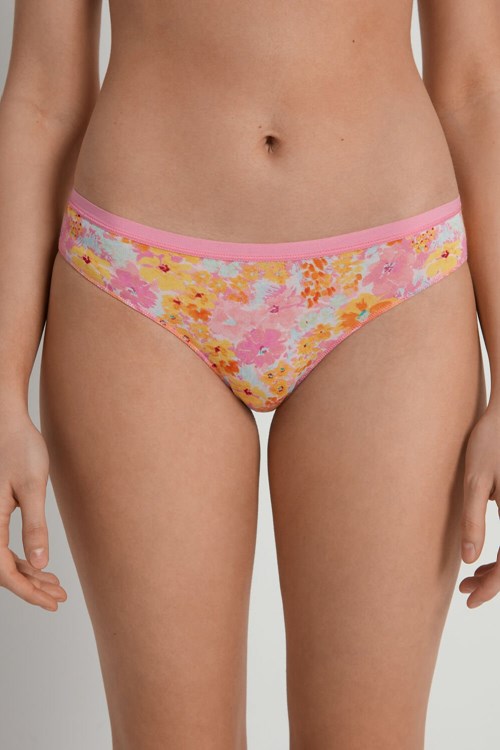 Floral Spring Flowers Print 302v Tezenis Printed Cotton Panties | 028356-USM