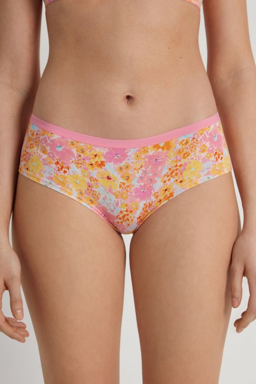 Floral Spring Flowers Print 302v Tezenis Printed Cotton Boyshorts | 751280-VED