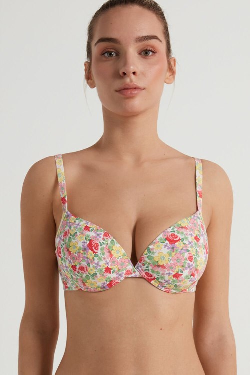 Floral Wildflower Print 294v Tezenis Athens Printed Push-Up Bra | 397128-TGA