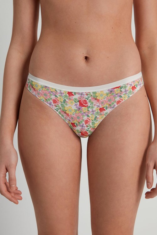 Floral Wildflower Print 294v Tezenis Printed Cotton Brazilian Brief | 982450-ZEN