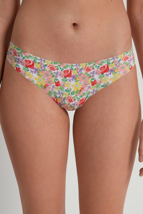 Floral Wildflower Print 294v Tezenis Raw Edge Brazilian Brief in Printed Microfiber | 342576-QZC