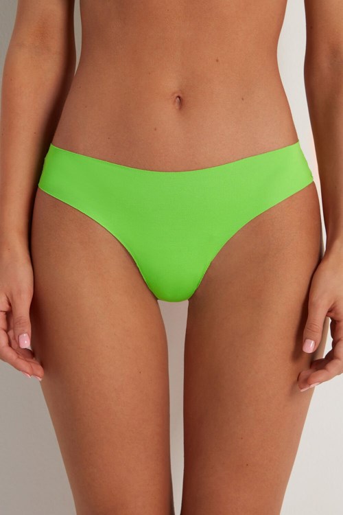 Green Apple Green 308v Tezenis Laser-Cut Cotton Recycled Lace Brazilian Panties | 215063-BLY