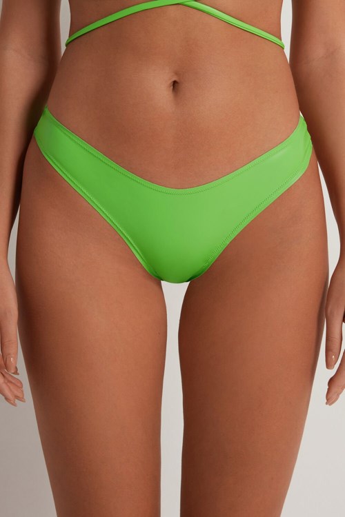 Green Apple Green 308v Tezenis Street Latex High-Cut Brazilian Panties | 318264-DFQ