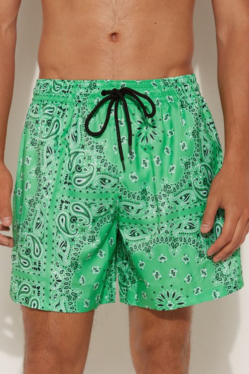 Green Mint Green Bandana Print 623v Tezenis Printed Swim Trunks | 963857-DGU