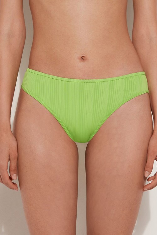 Green New Green 624v Tezenis Green Ribbed Recycled Microfiber Classic Bikini Bottoms | 936107-DTA