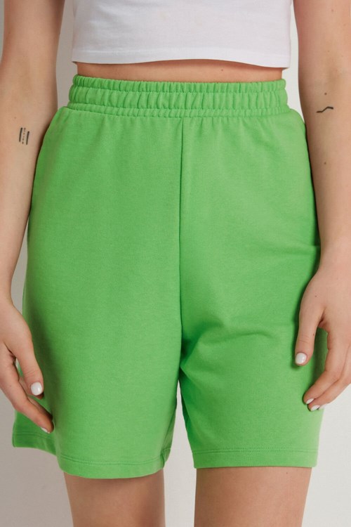 Green Vibrant Green 629v Tezenis Fleece Bermuda Shorts with Pockets | 253184-JVG